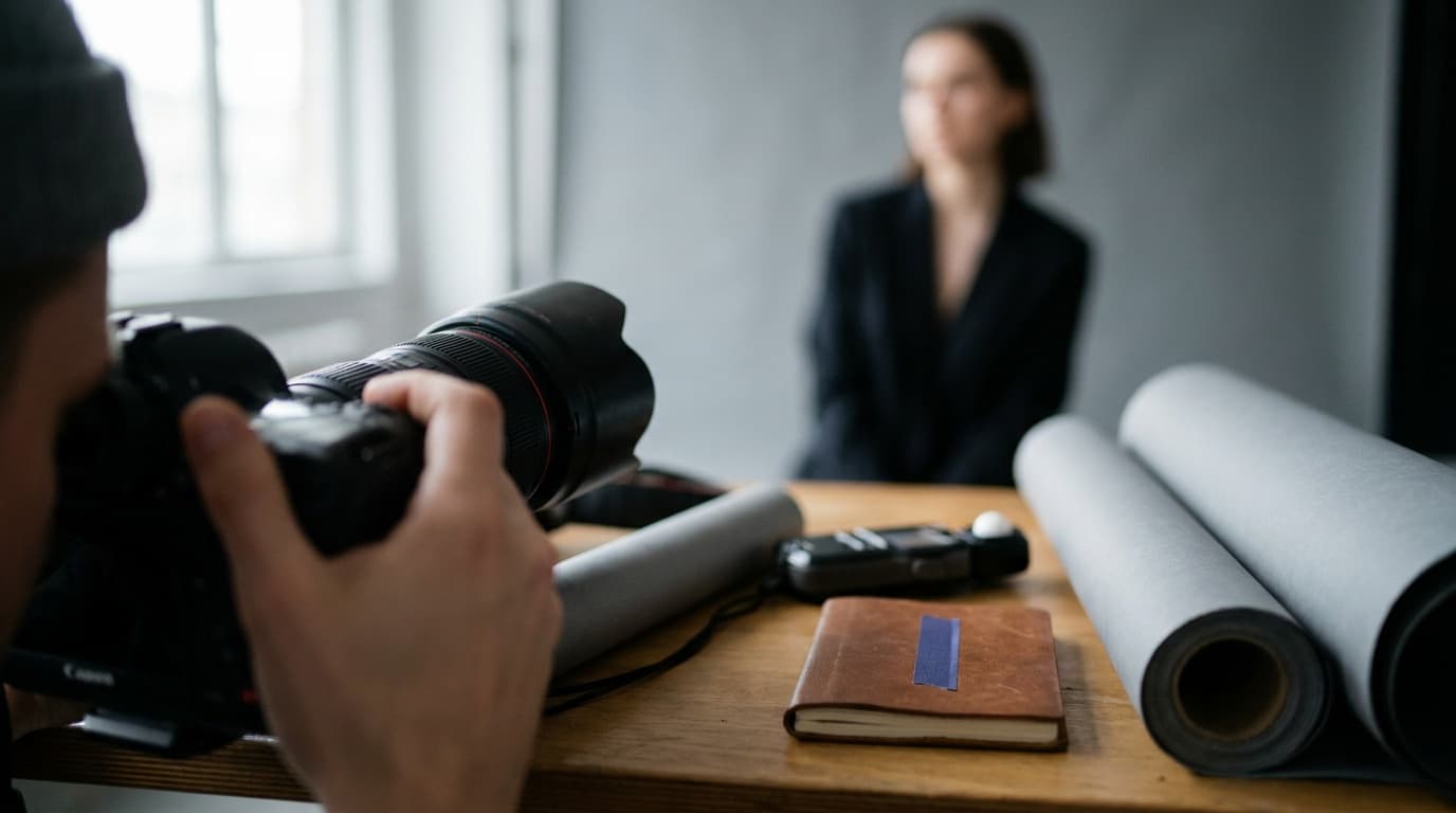 A clean corporate headshot in soft directional light against a simple background