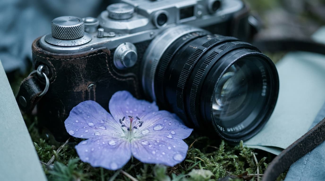 An extreme macro of a dewy flower
