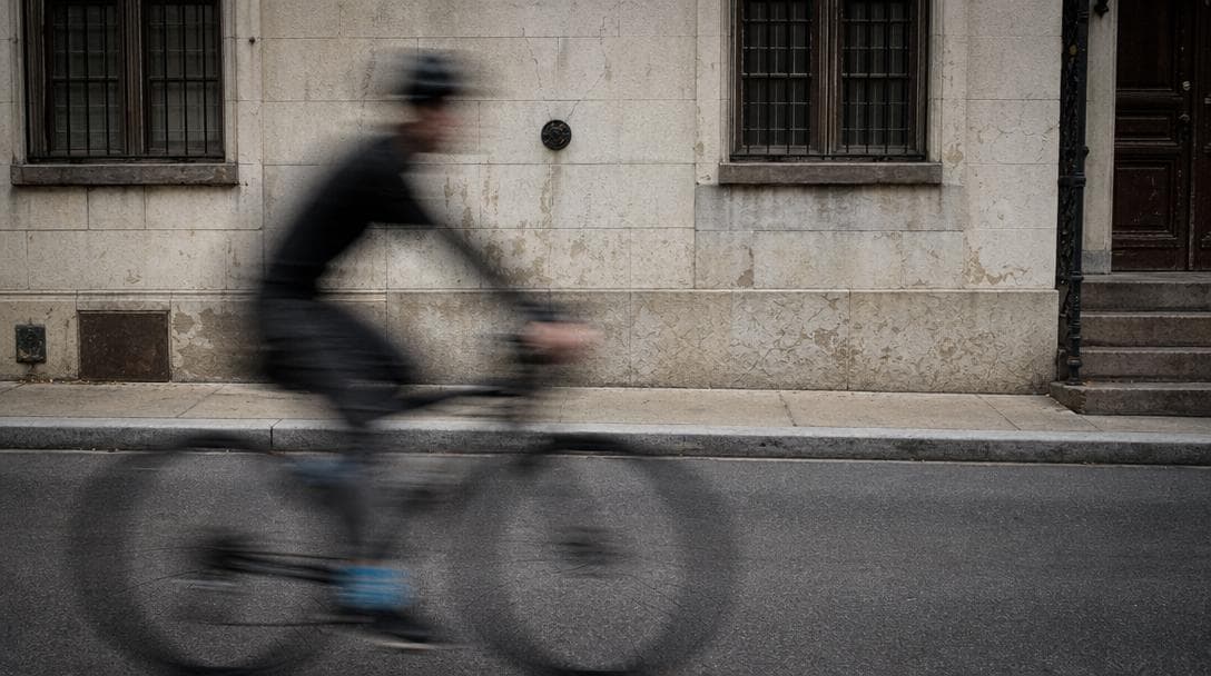 A moving subject rendered as deliberate motion blur against a sharp background
