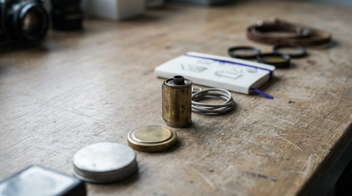 Objects receding with only the middle one in sharp focus