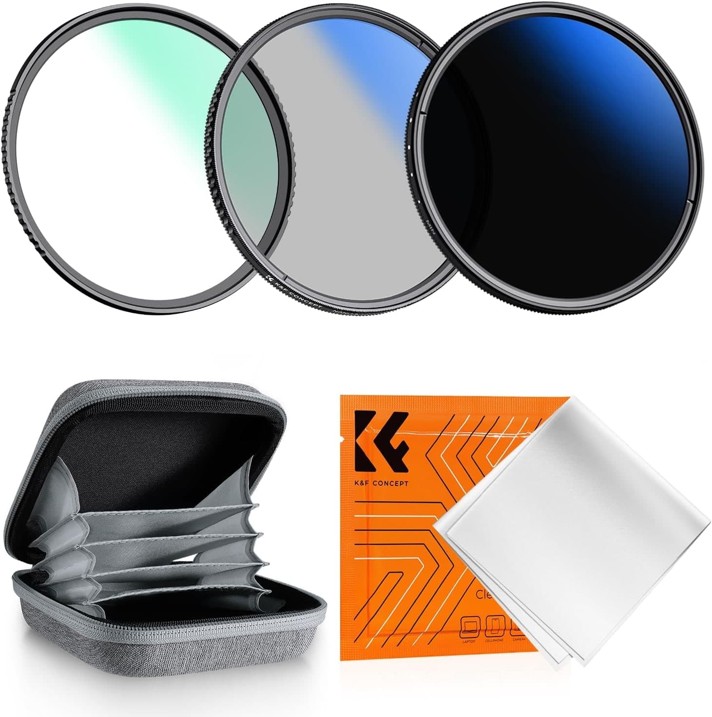 K&F Concept 77mm UV/CPL/ND2-400 Filter Kit