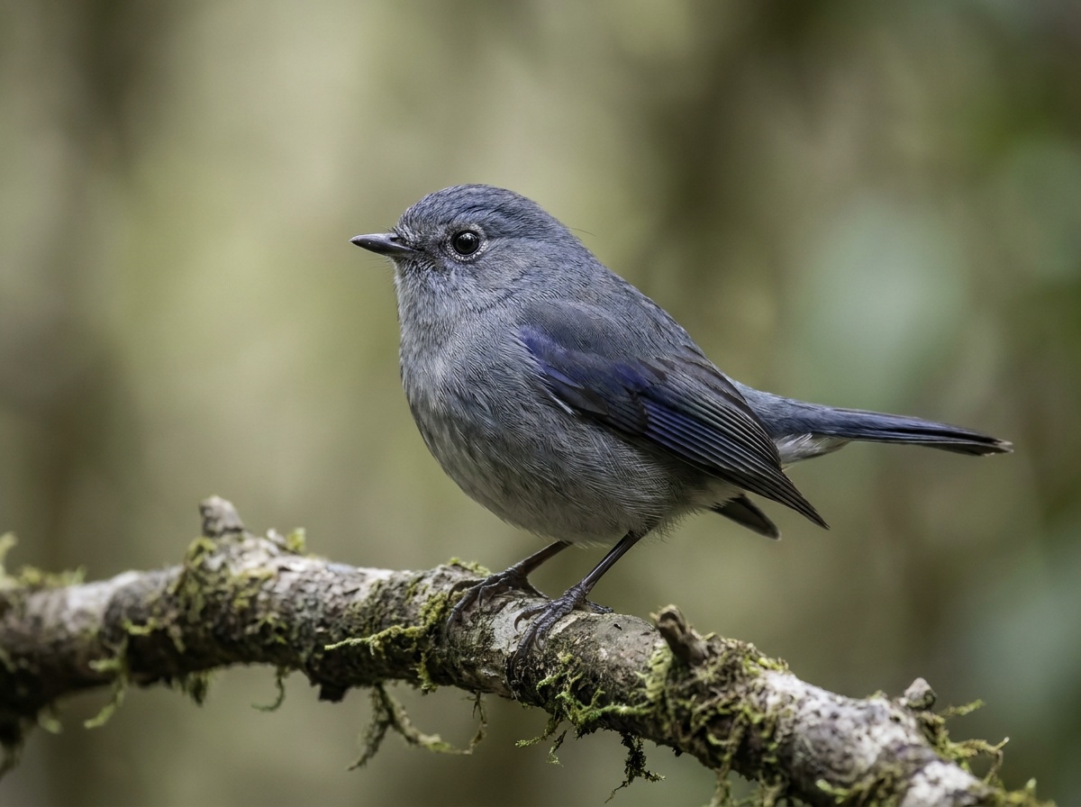 A perched bird rendered in fine feather detail against a smoothly blurred natural background