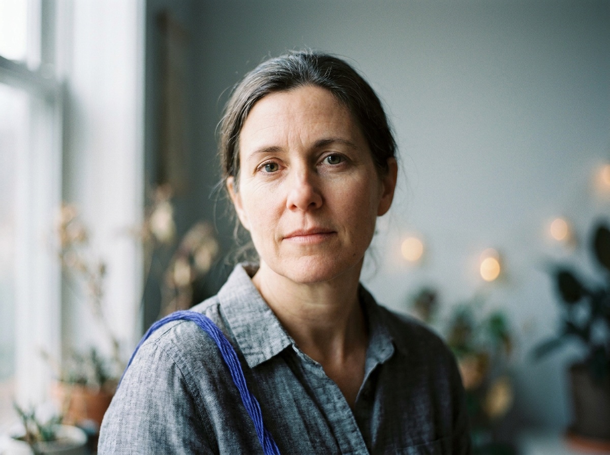 A portrait shot wide open on a prime lens with a smooth, creamy out-of-focus background
