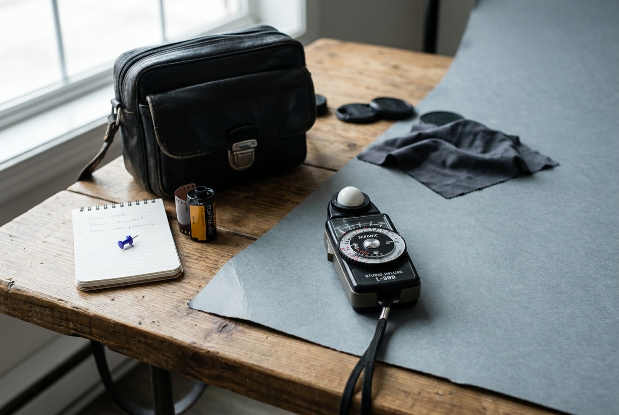 A single product on seamless paper with soft side light