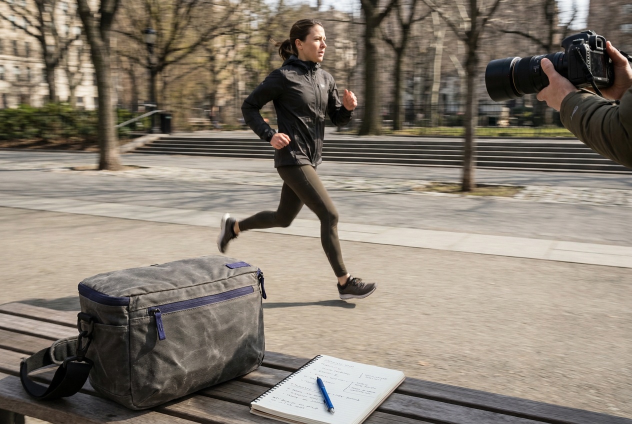 A runner kept sharp by continuous autofocus while the background shows motion