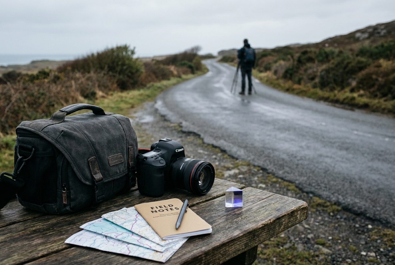 A path leading from the foreground toward a subject in the distance
